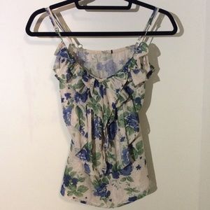 Tank top - VINTAGE FLORAL - ruffles